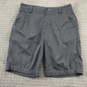 PUMA Golf Shorts Men 32 Gray Checkered Chino Short Pants Outdoor Casual Pocket
